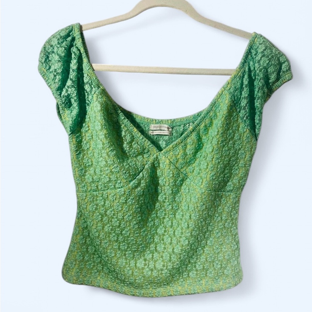 Urban Outfitters Green Textured Blouse